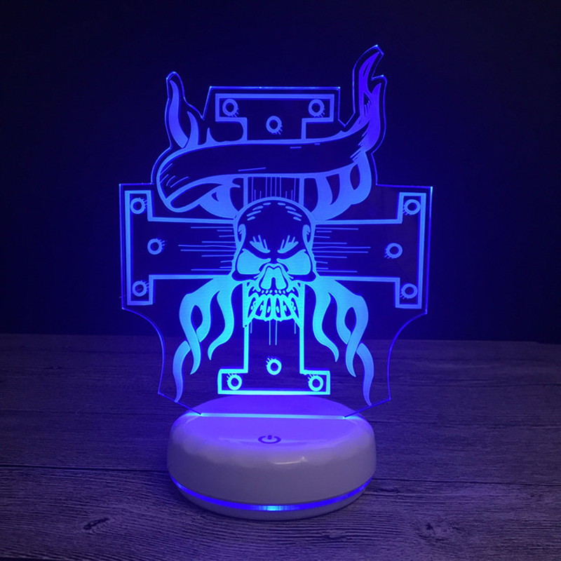 

2021 New Novelty Skull Table Lamp Multi Usb Touch Remote Control Led Night Light for Decoration Home Color Changing Ligts Pk13