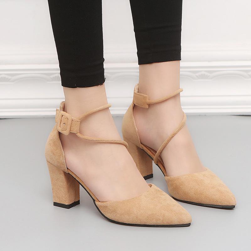 

Women Pumps Fashion Women Shoes Party Wedding Super Square High Heel Pointed Toe Red Wine Ladies Pumps erf51, Beige