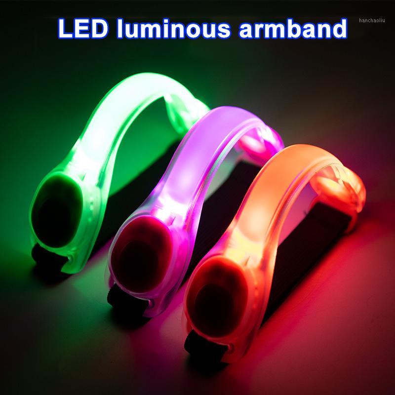 

LED Light Up Armband Reflective Adjustable Wearable Silicone Running Belt Strap Waterproof Glow in The Dark WHSh1, White