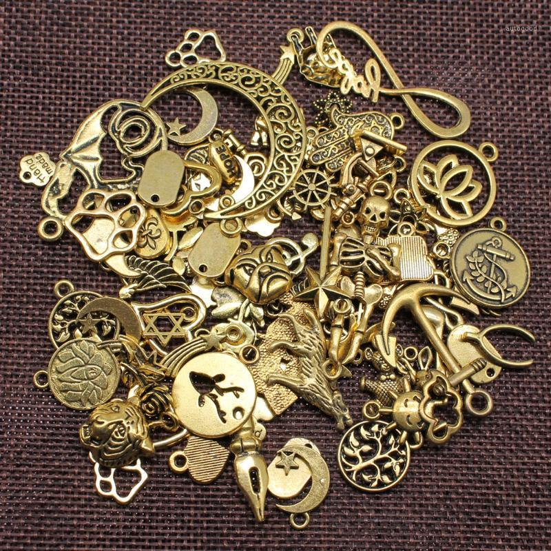 

Charms 100Gram 3 Colors Antique Silver & Bronze Gold Mix Designs Zinc Alloy Pendant For Jewelry Making1