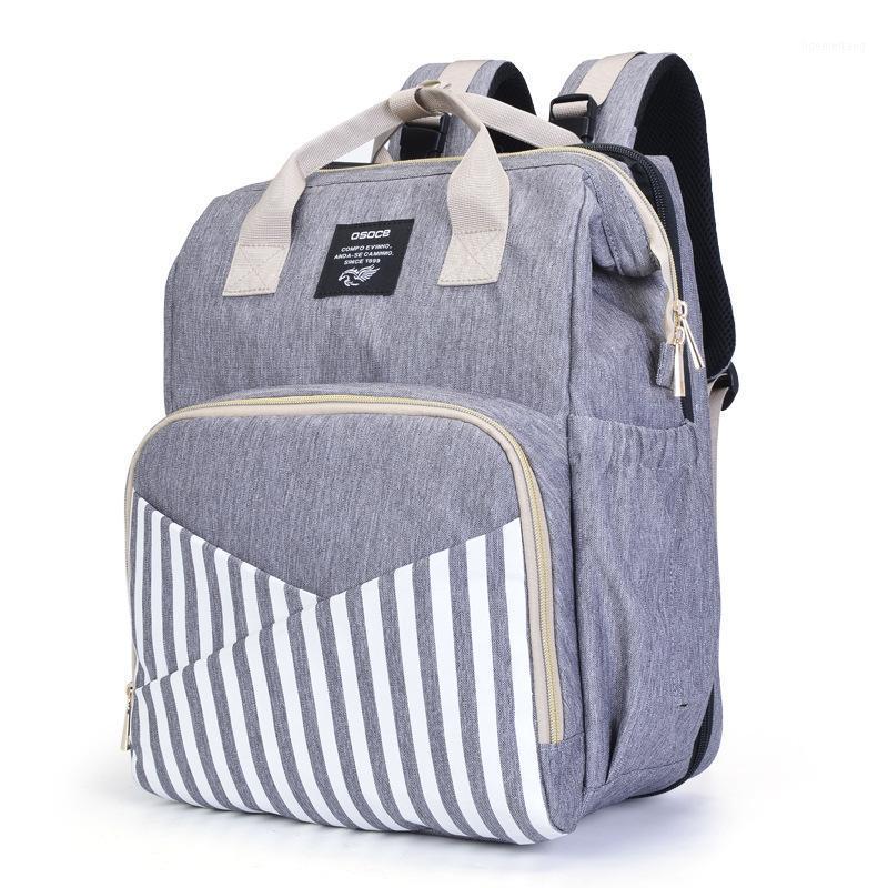 

Diaper Bag Portable Folding Bed Light and Large Capacity Mummy Bag Stoller Waterproof Multi-function Mother and Baby1, Gray