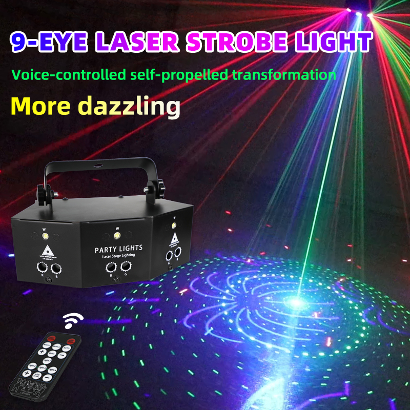

New RGB Full Color 500mW Disco DMX512 Stage Laser Light LED Strobe Light For DJ Club Event Party