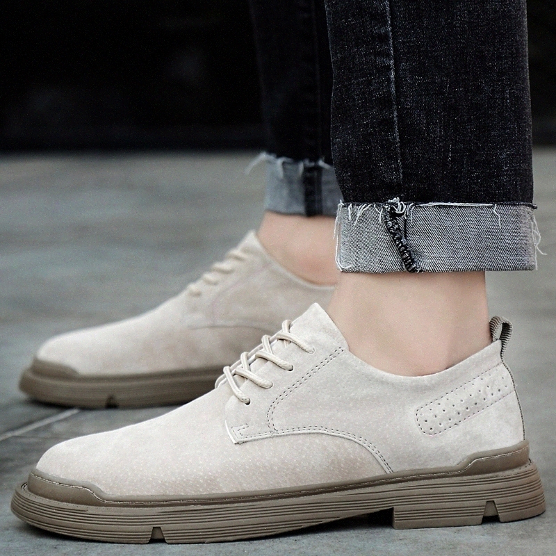 

2020 new suede leather shoes men footwear comfortable breathable sewing outdoor fashion work italian oxford shoes for men #bS8m