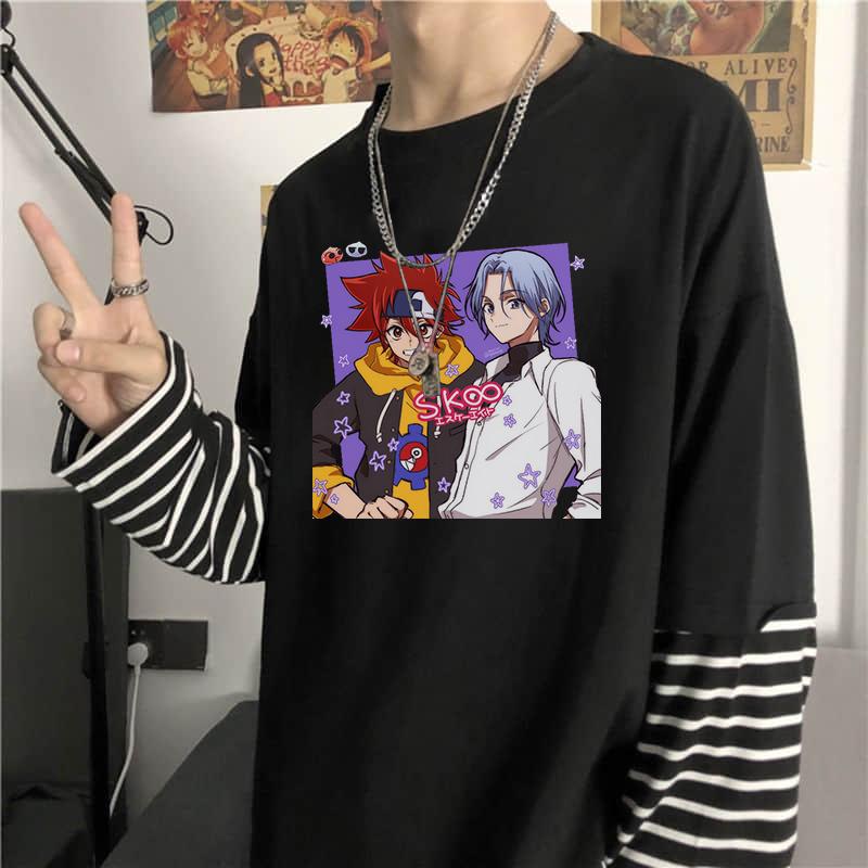 

Men's T-Shirts Latest Japan Anime SK8 The Infinity T Shirt Harajuku Cartoon Skateboard Game Reki Langa Graphic Women Summer Striped Tshirts, White;black