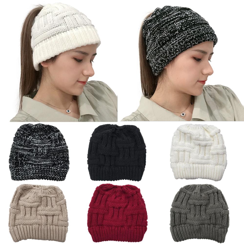 

Female Beanies Hair Winter Hats For Women Casual Autumn Knitted Beanie Girl Fashion High Quality Bonnet Cap Soft Wool Hat, White