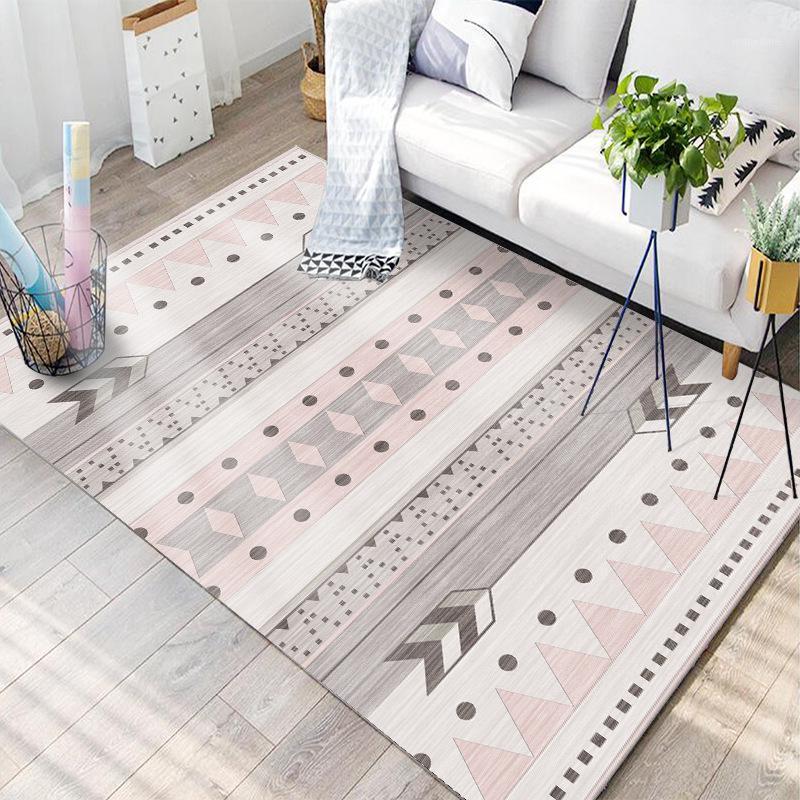 

Carpets for Home Living Room/Bedroom/Kitchen Mats Rectangle Carpet Crystal Velvet Geometric Style Non-slip Rug1, Hc-14