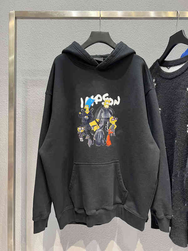 

Men's Hoodies & Sweatshirts Correct version Paris B Simpson cartoon men's and women's Fleece KECJ, White