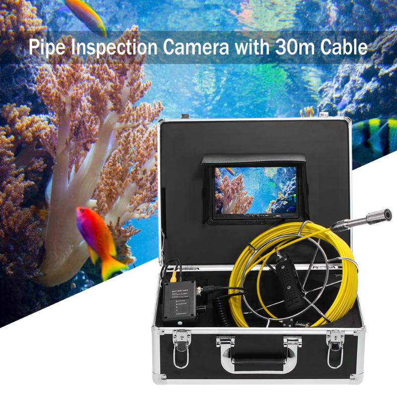 

Lixada 20M Drain Pipe Sewer Inspection Camera Waterproof Industrial Endoscope Snake Camera 7" LCD Monitor 12 LEDs Night Vision