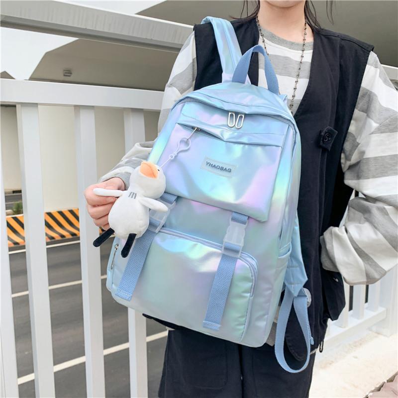 

Schoolbag Travel Holographic Backpack Female Women Mochila Feminina Bagpack School Bags For Teenagers Girls Sac A Dos Rugzak, Blue
