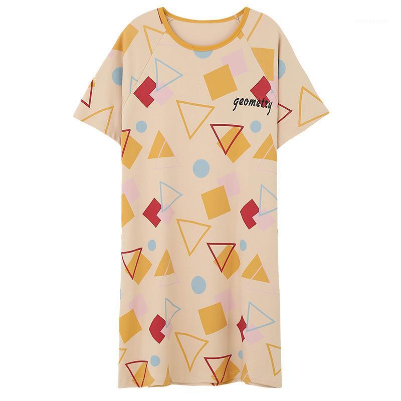 

New Summer Nightwear Quality Cotton Women Short Sleeve Cartoon Sleepwear Girl Nightgowns Nightdress Sleepwear Home Sleepshirts1, T2327