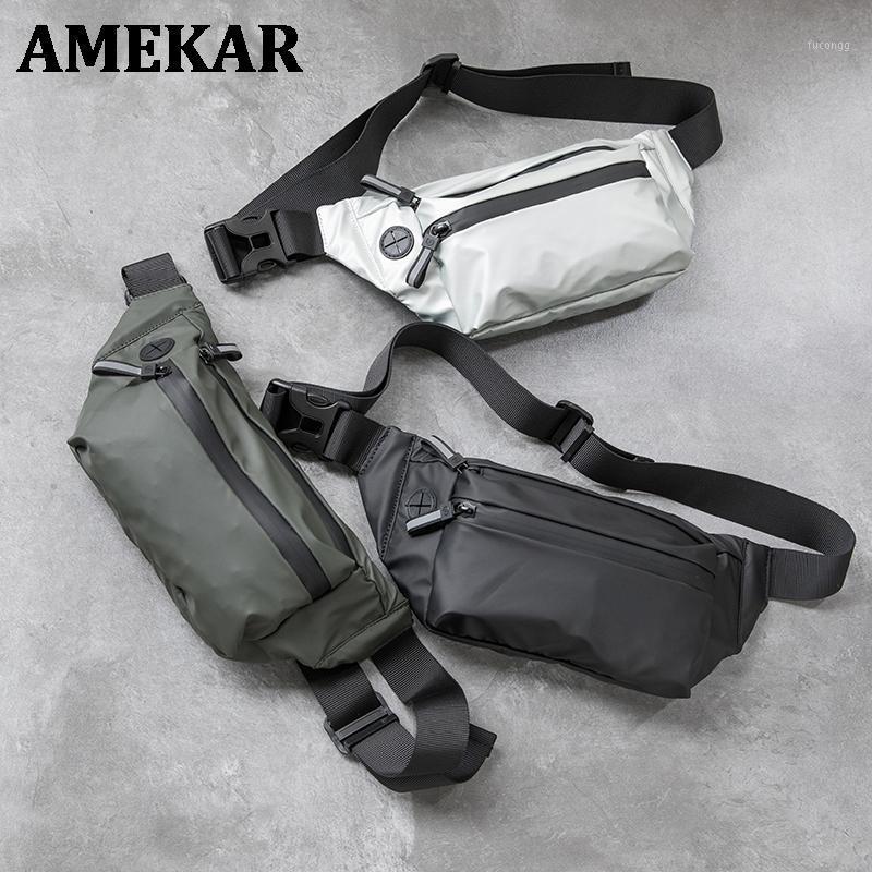 

Waterproof Man Waist Bag Fashion Chest Pack Outdoor Sports Crossbody Bag Casual Travel Male Bum Belt Waterproof Fabric Solid1, Army green