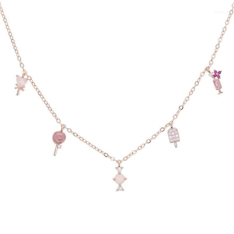 

Rose Gold Color Minimal Delicate Sweet Candy Heart Wine Glass Cute Pink Pastel Charm Necklace for girls Women Choker Jewelry1