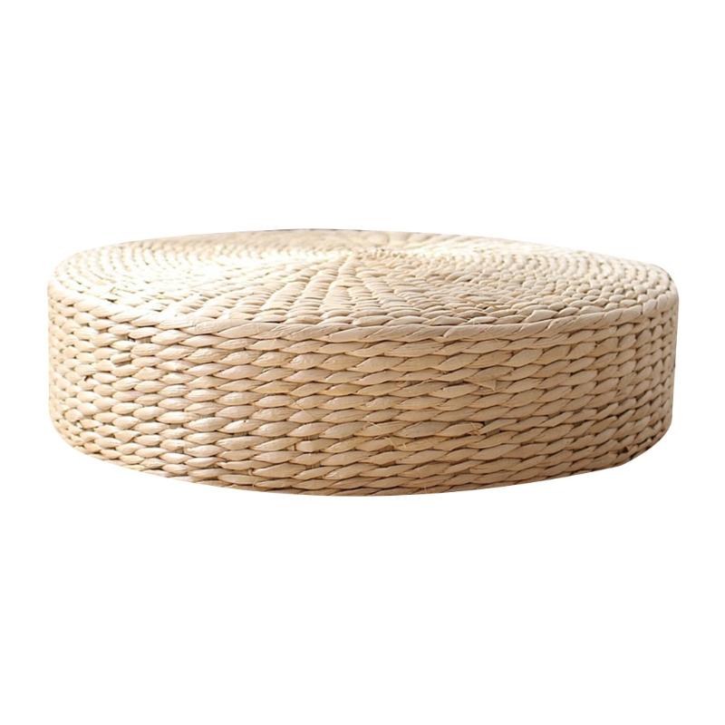

Hand Woven Round Sitting Cushion Japanese Tatami Floor Natural Cattail Mat Room Floor Straw Padded Multifunction Indoor, 30x6cm