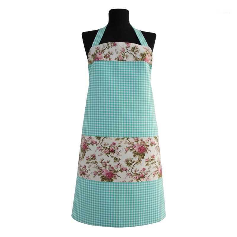 

Stylish Designs Plaid and Floral Mint Green | Cotton Cleaning Aprons for Woman | Gift Bibs Ideas to Moms Water and Stain Proof1