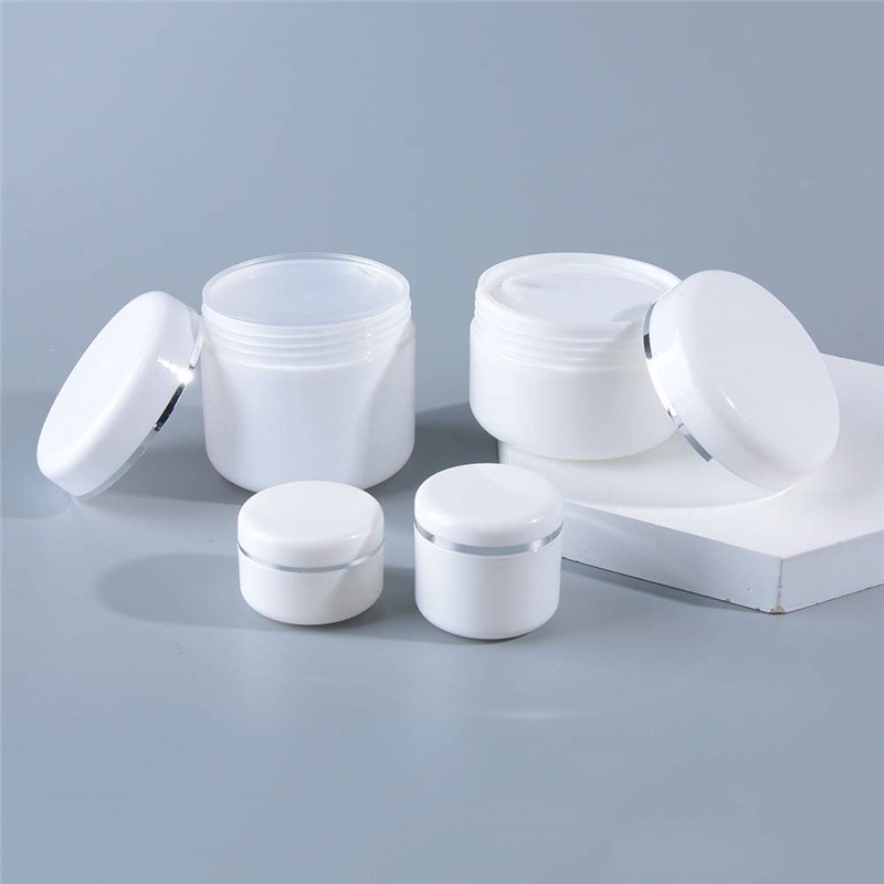 

20g 30g 50g 100g 150g 200g White Plastic Jar with Lid Empty Refillable Cosmetic Bottles Make Up Face Cream Lotion Storage Container