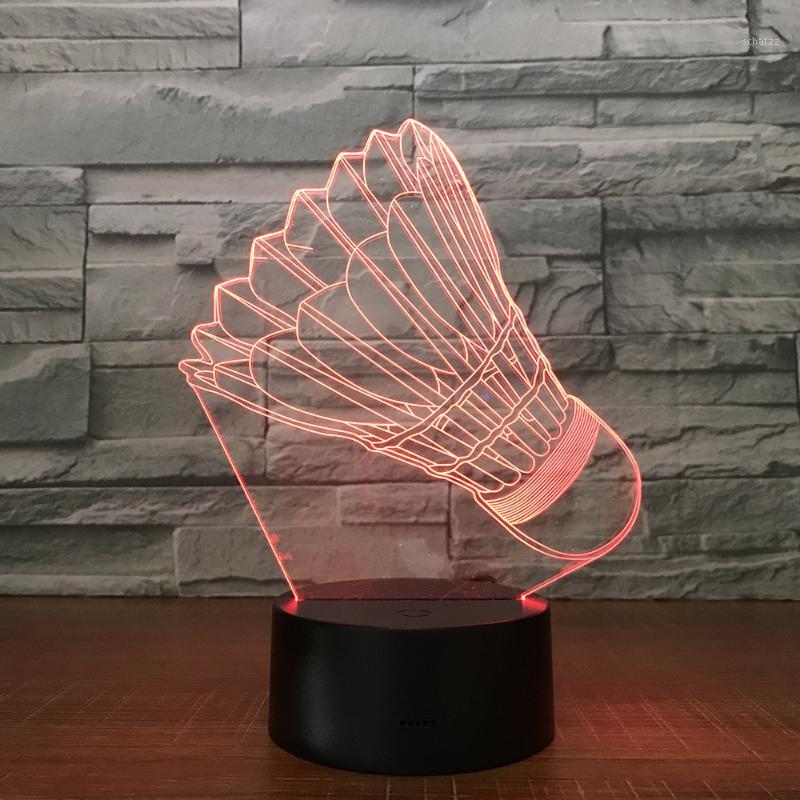 

2020 New Colorful badminton design 3D Stereo Vision NightLight Bedroom Speaker Bluetooth Player Bedside Desktop music Nightlight1
