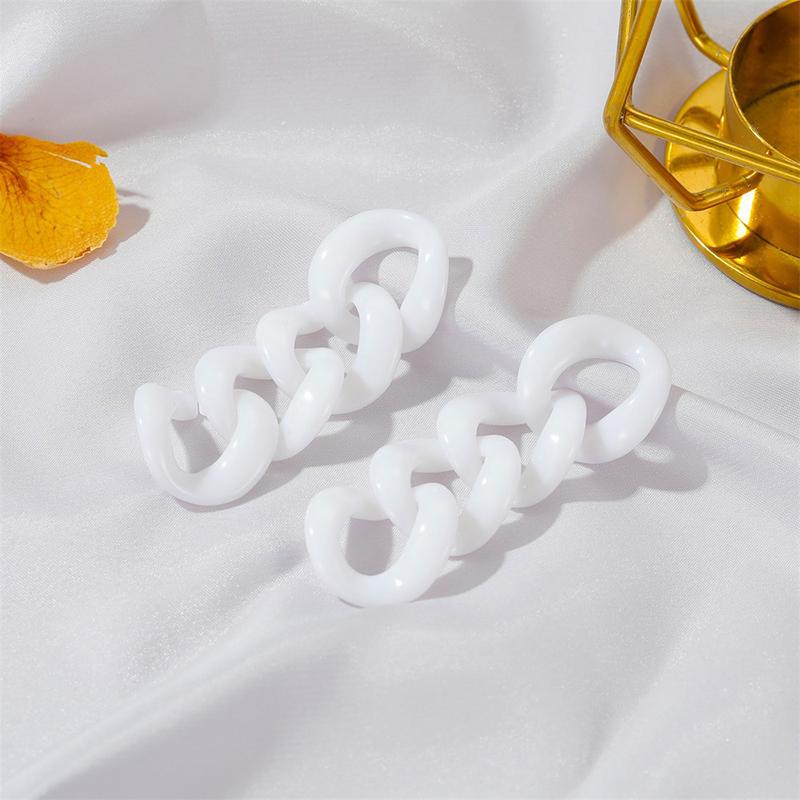 

Exaggerated Acrylic Geometric Hanging Tassel Chain Dangle Earrings Women Punk White Resin Pendant Drop Earrings Jewelry Gifts