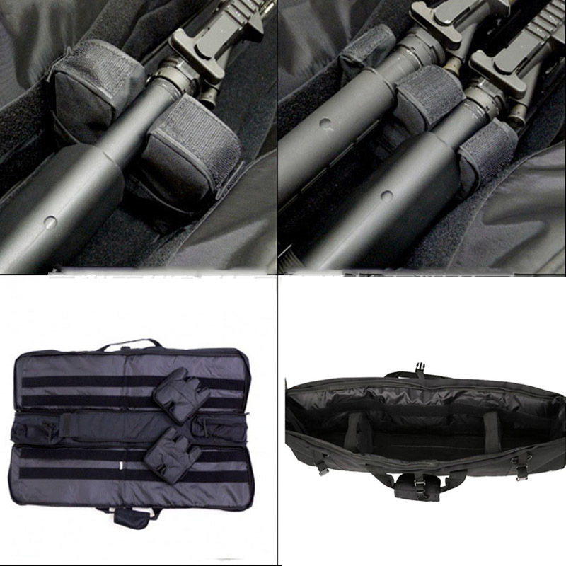 Military Airsoft Gun Bag Case Double Rifle Backpack For M249 M16 AR15