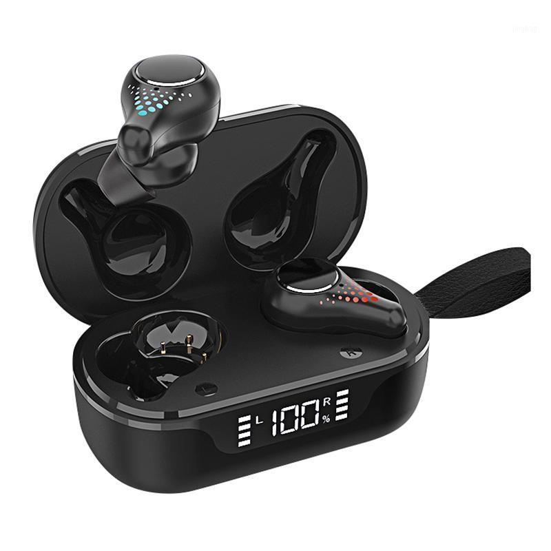 

T8 Bluetooth Headset, TWS Bluetooth 5.0 Binaural Stereo Sports Digital Display Charging Warehouse Wireless Headset1, Black