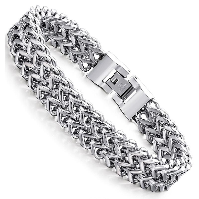 

bracelet men's link chain on hand gifts mens male 2021 stainless steel accessories charm chain link bracelets bangles rock style