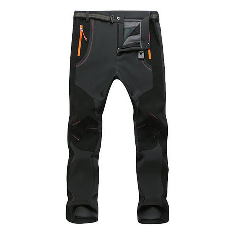 

Men' Warm Winter Pants Men Fleece Lining Cargo Pants Mens Waterproof Trousers Male Stretch Casual Work Trousers 2020289k, Gray