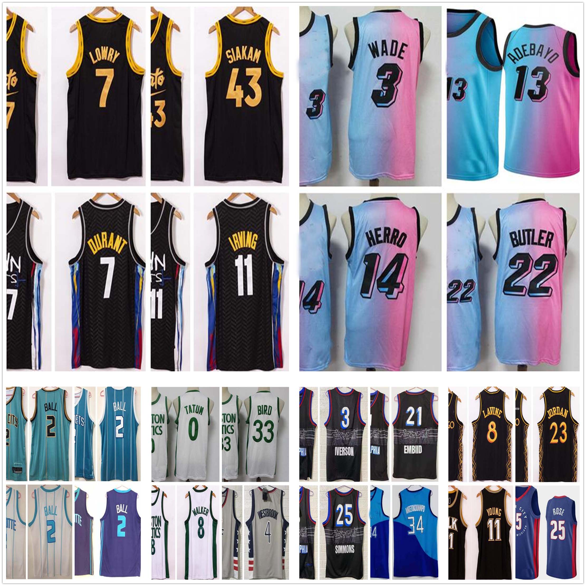 

NCAA 2021 New Giannis 34 Antetokounmpo Jayson 0 Tatum 2 LaMelo Ball Kevin 7 Durant Trae Irving Young Kemba Walker Kyrie Basketball Jerseys, Tell us which one