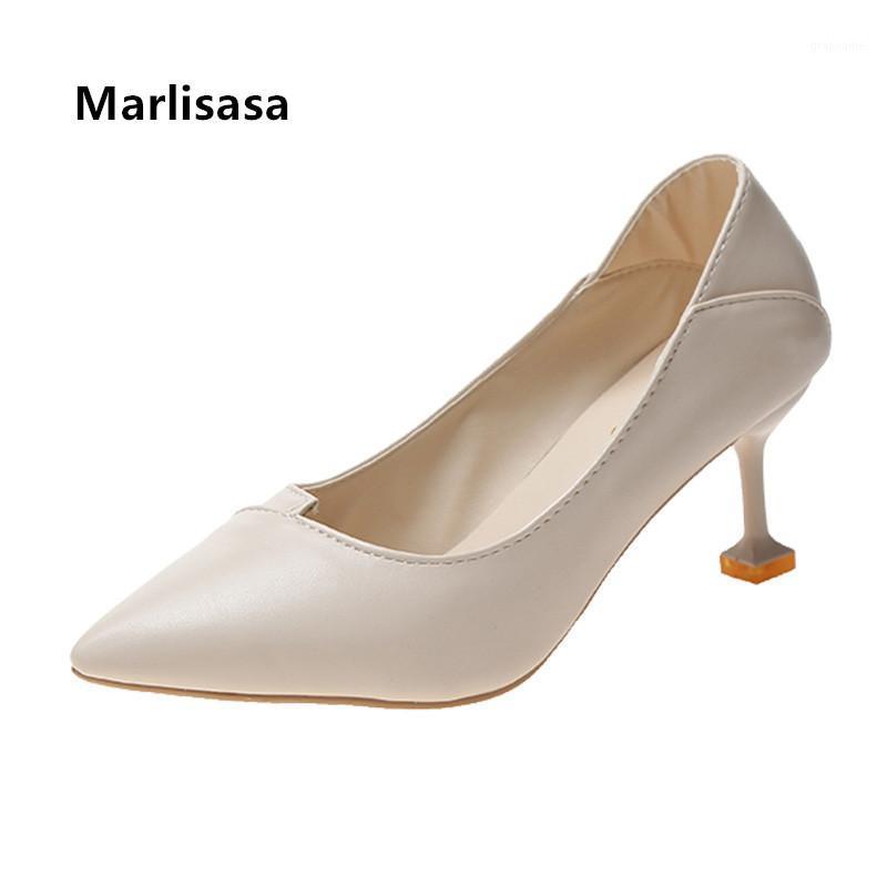 

Marlisasa Women Fashion Sweet High Quality Beige Soft Comfort Slip on High Heels Ladies Casual Comfort Summer Heels H91241