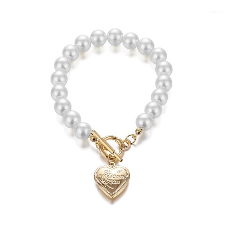 

Gold Color Heart locket Pendant Necklace for Women Girls Imitation Pearls Choker Necklaces Female Fashion Jewelry New Arrival1