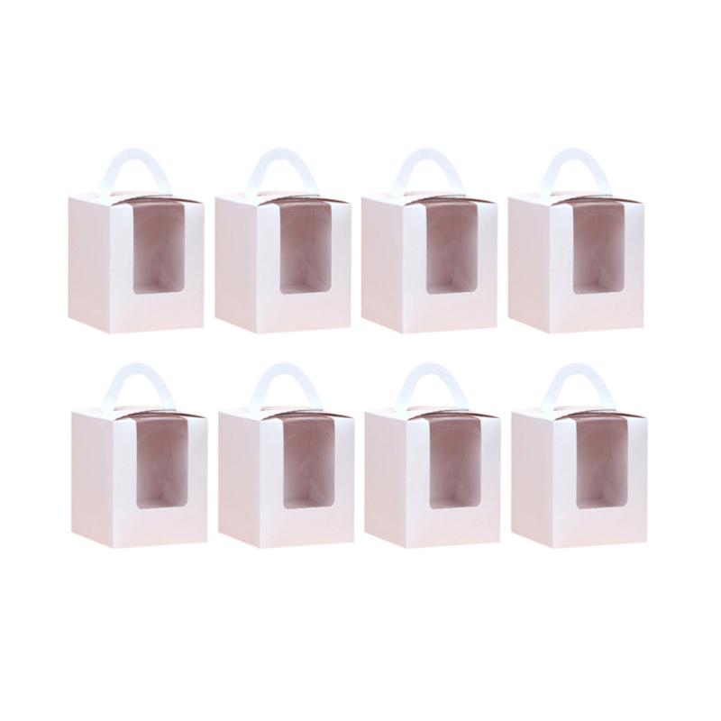 

60pcs Cake Box Tote Cake Box Open Window Portable Gift