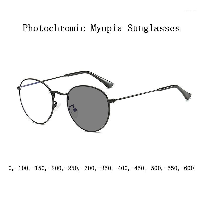 

Fashion Retro Unisex Photochromic Myopia Sunglasses Women Travel nearsighted Glasses Men Driving Sun Shortsighted Eyeglasses N51