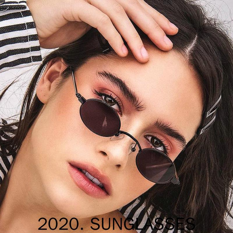 

Sunglasses Small Round Men Women Retro Metal Frame Yellow Red Vintage Tiny Female Sun Glasses UV400 With Box FML
