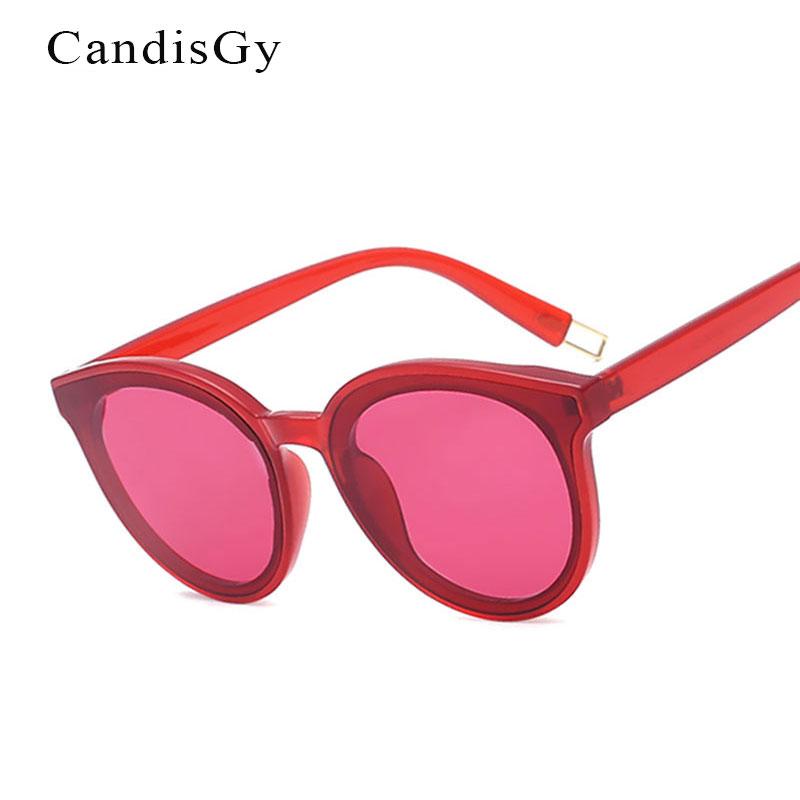 

Summer 2020 Women Cat Eye Brand Designer Round Sunglasses Mirror Colorful Pink Lady Female Hot sale Sun Glasses
