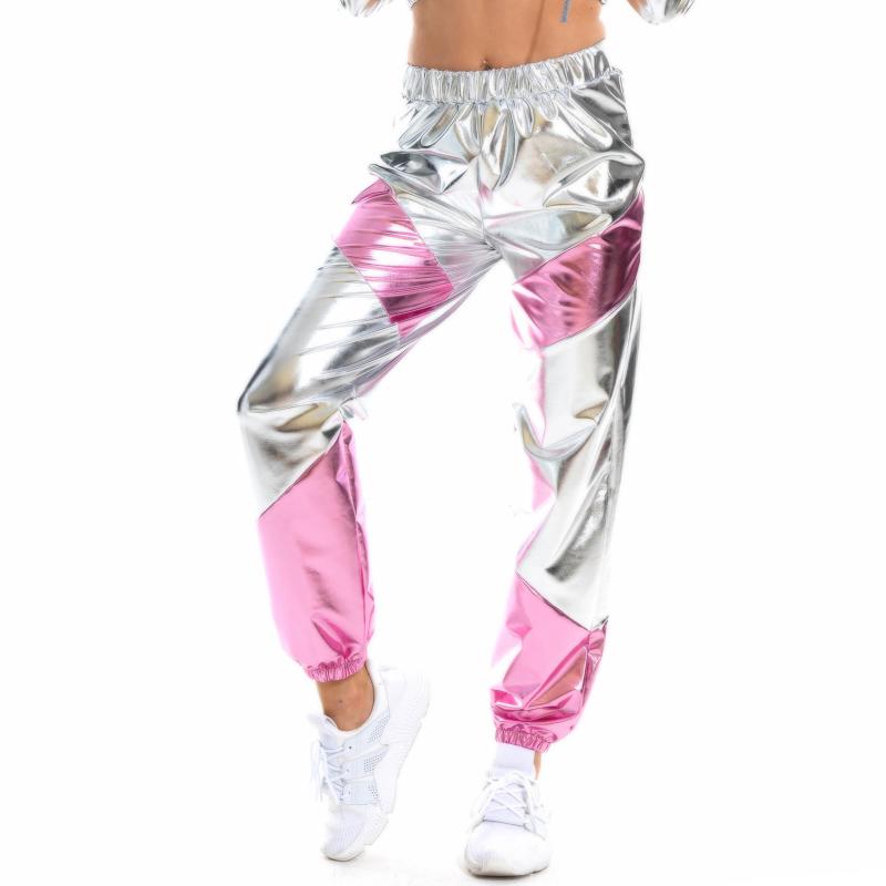 

2020Sexy Leggins Punk Rock Bright PU Leather Leggings Women Gothic High Waist Seamless Slim Leggings Female Casual Thin, Black