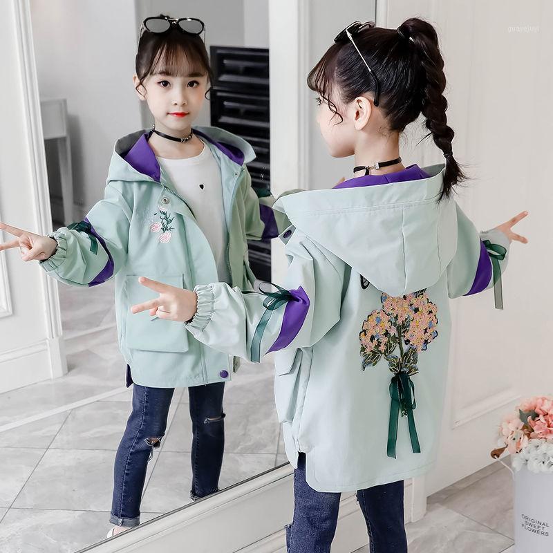 

New Embroidery Jacket Girls Windbreaker Fashion Spring and Autumn Wear Children Clothes HPY0111, Pink