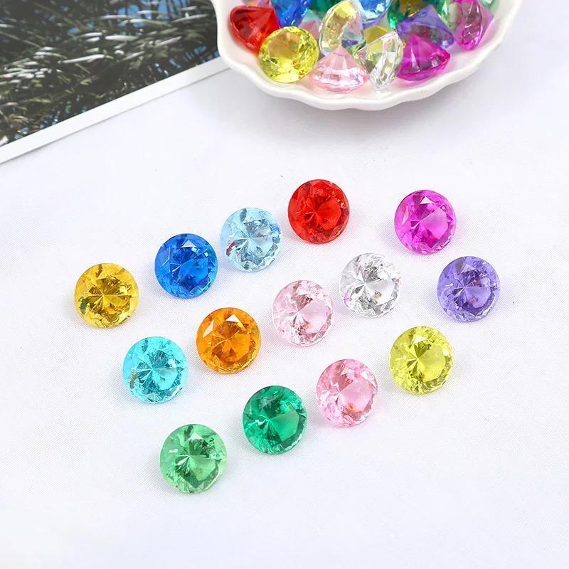 

20MM Faux Diamond Jewels Treasure Chest Pirate Acrylic Crystal Gems Filler Toys Props Party Favor Confetti Wedding Decorations1