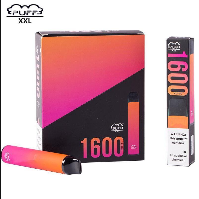 

Puff XXL Puff Plus Disposable Device 1600 Puffs Pen 40+ Colors Vape Pre-filled 4ml Pods 850mAh Battery Electronic Cigarette