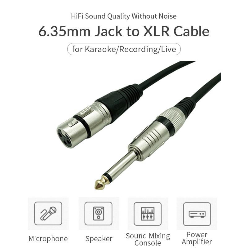 

Profession Condenser Microphone 6.35mm Jack to XLR Cable Male to Female Audio Cable for Microphone Sound Consoles