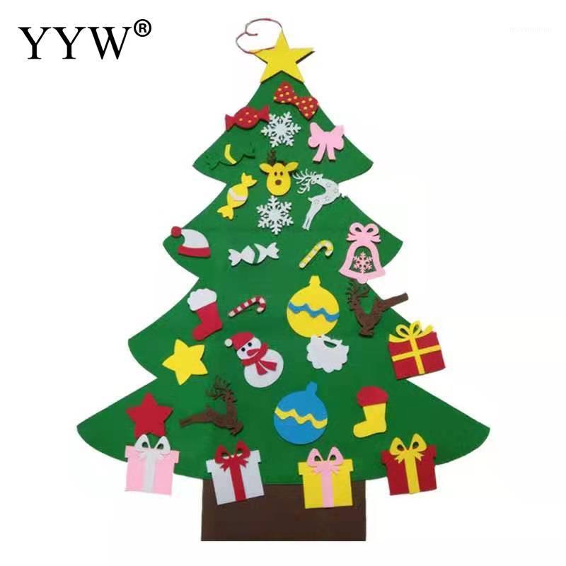 

DIY Felt Christmas Tree New Year Gifts For Kids Toys Noel Artificial Tree Wall Hanging Ornament Xmas Decoration For Home Navidad1