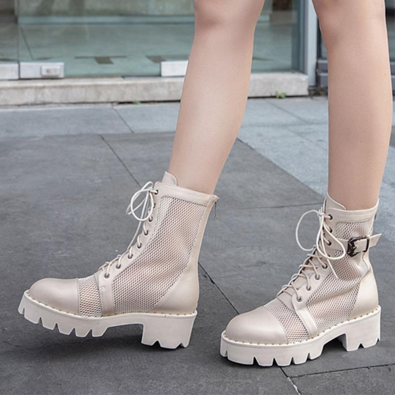 

Doratasia 2020 Top Quality Square Heels Big Size 43 Genuine Leather Women Shoes Skin Summer Boots Woman, Black