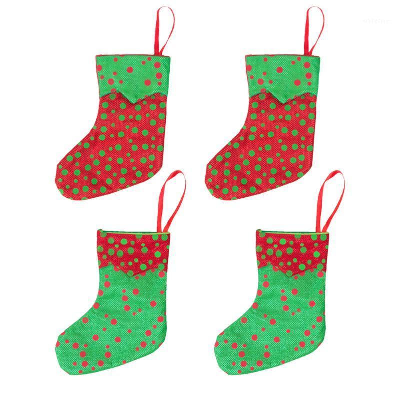 

2 Pairs of Hanging Gift Socks Decorative Stockings Dotted Stockings for Home Party Garden Festival1