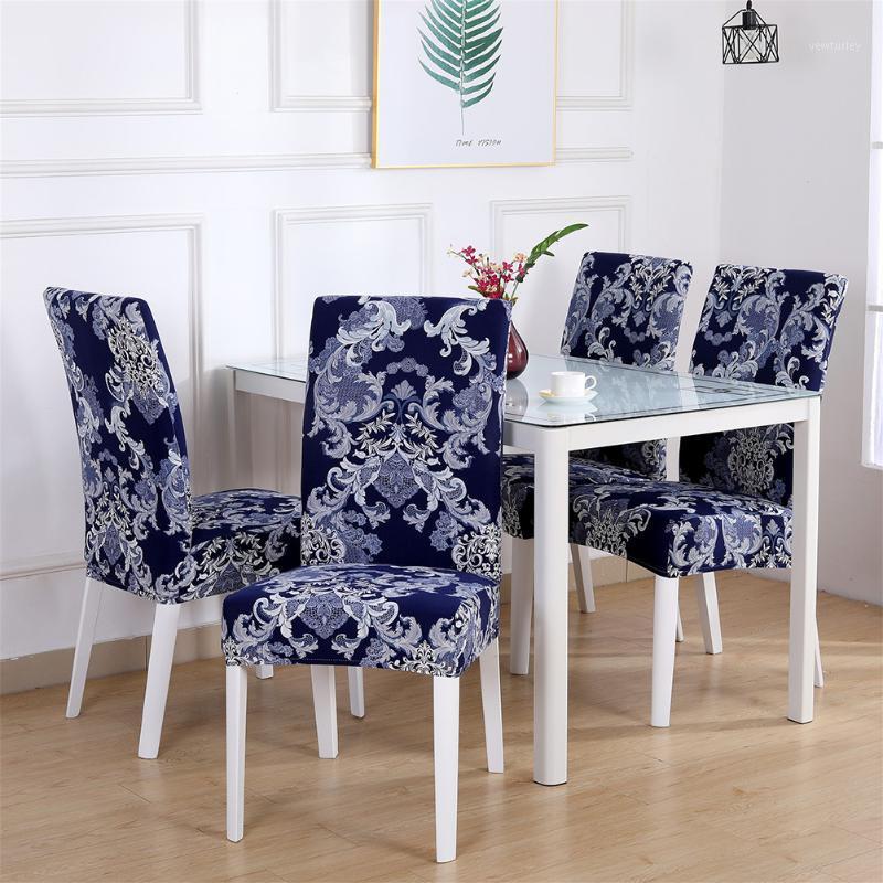 

Elastic Universal Dining Room Chair Cover Kitchen Anti Dirty Fashion Bar Wedding Seat Party Rural Printing Home Decorative1
