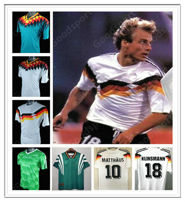 

88 90 96 94 14 92 04 Retro Soccer Jersey KLINSMANN Matthaus Mueller Muller Effenberg Ozier Kahn Deutschland Ballack Football Klose