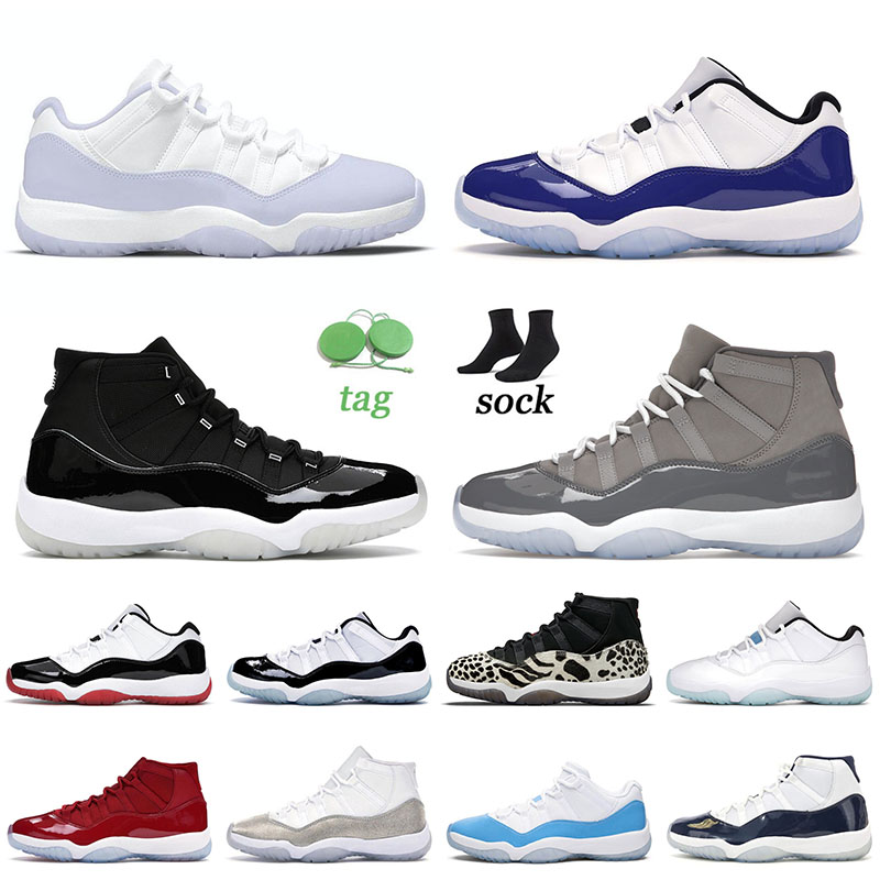 

OG Jumpman 11 11s XI Mens Basketball Shoes Low Pure Violet Concord Cool Grey Space Jam Metallic Silver Varsity Red Cap And Gown Trainers Sneakers 36-47, D38 40-47