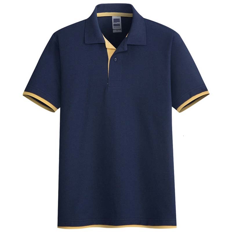 

2021 Brand New Striped Stitching Men Polo Shirt Breathable Sweat-absorbent Short-sleeved Sports Casual Business Apparel N1wu, Polo-2zibai