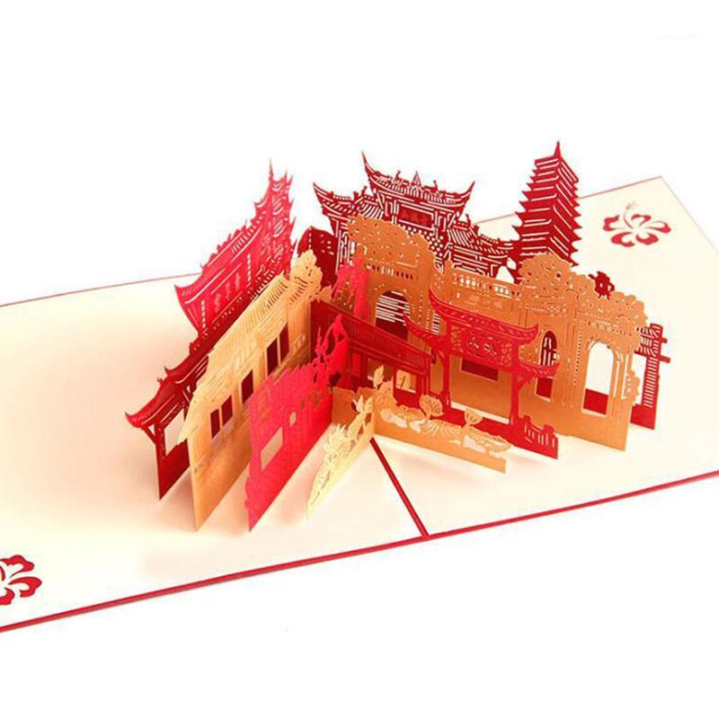 

3D Up Greeting Card Laser Cutting Landmark Building Dies Envelope Hollow Carved Handmade Gifts1