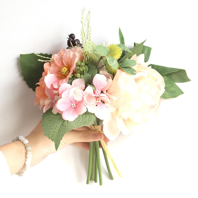

1pcs 30cm Berries Dahlia Peony Bride Bouquet Wedding Decorative Silk Flowers Artificial Floral for Home Decoration Accessories