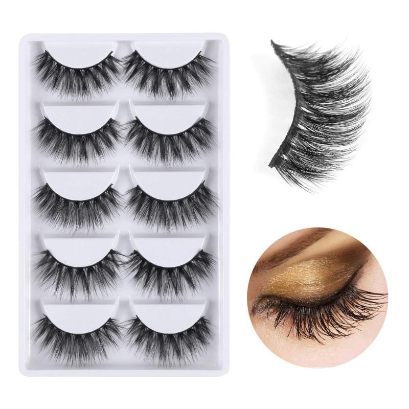 

3D Stereo Short False Eyelashes Lashes Hand Made Thick Natural Warped Eyelashes 5pair Naked Makeup Fake