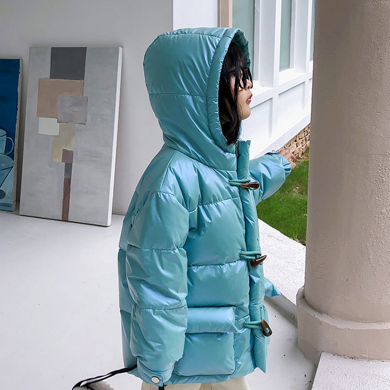 

2020 Kids Coat New Children Boys Girls Down Jackets Kids Glossy Thick Coat Solid Color with Hooded Down Coats New Kids Clothing, Yellow