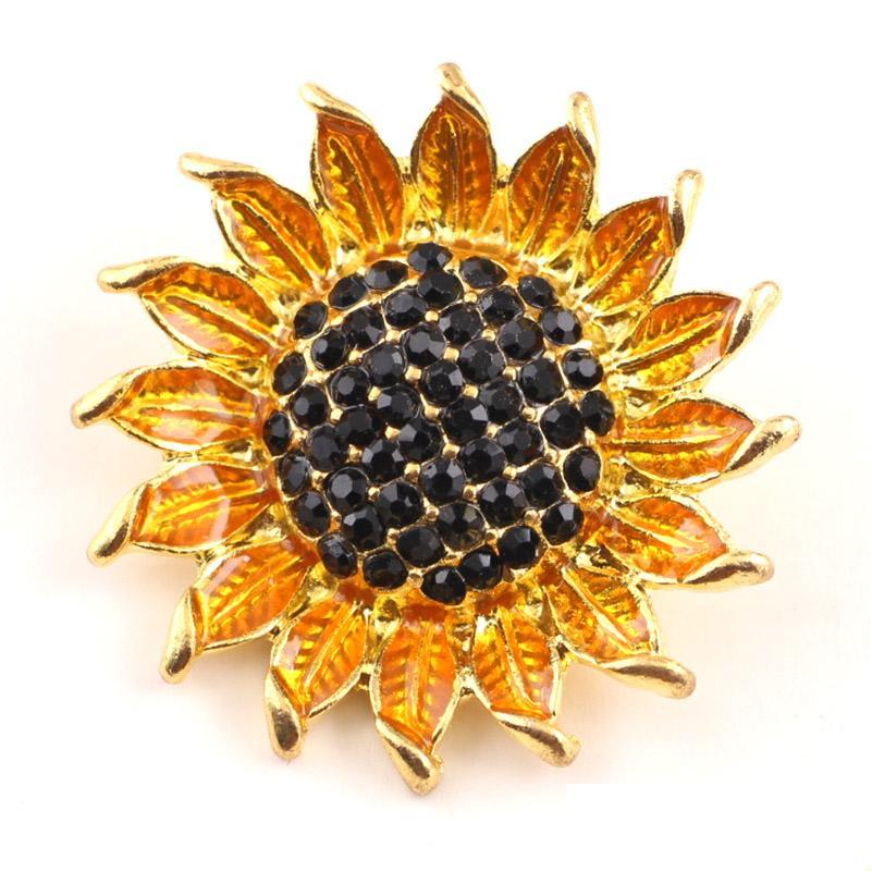 

New Arrival Noosa 18 Mm Ginger Snap Buttons Charms Sunflower Design Fit Snap Bracelets Necklace Ring Earring Interchangeable Snap Fde49