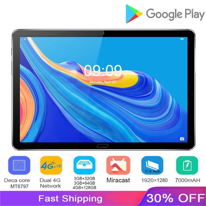 

M106 10.6 Inch Android Tablet 4G Network 13MP Camera Deca Core Tablet GPS 1920*1280 Resolution 7000mAH Battery1, Black